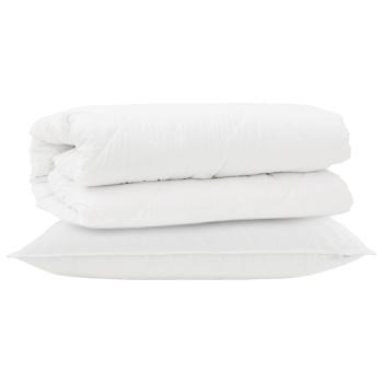 Bettdecke mit Kissen 2 pcs Weiß 140 x 220 cm Mikrofaser