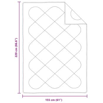 Bettdecke mit Kissen 2 pcs Weiß 155 x 220 cm Mikrofaser