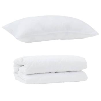 ARDEBO.de - Bettdecke mit Kissen 2 pcs Weiß 155 x 200 cm Mikrofaser