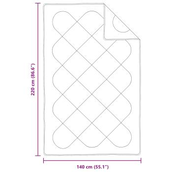 Bettdecke mit Kissen 2 pcs Weiß 140 x 220 cm Mikrofaser