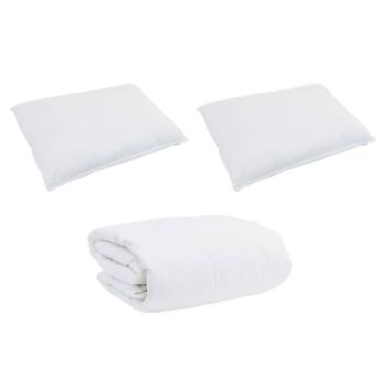 Bettdecke Sonstiges mit Kissen 3 pcs Weiß 260 x 220 cm Daunen