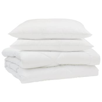 ARDEBO.de - Bettdecke mit Kissen 3 pcs Weiß 240 x 200 cm Mikrofaser