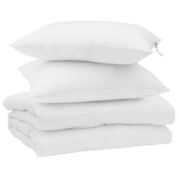 ARDEBO.de - Bettdecke mit Kissen 3 pcs Weiß 240 x 200 cm Mikrofaser