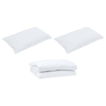 Bettdecke mit Kissen 3 pcs Weiß 200 x 220 cm Mikrofaser