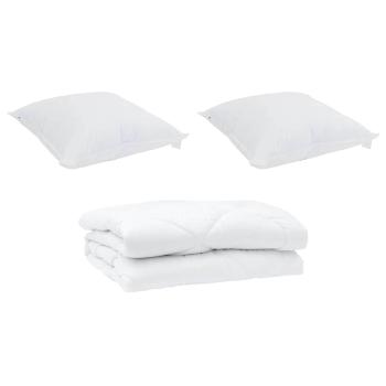 Bettdecke mit Kissen 3 pcs Weiß 240 x 220 cm Mikrofaser