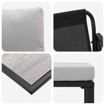 Garten-Sofa-Set 6 pcs Schwarz 61 x 72,5 x 71 cm Stahl