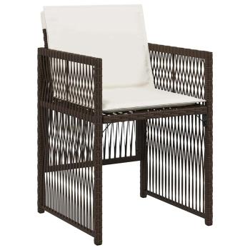 Braunes Garten-Esszimmer-Set 5 pcs Braun Stahl