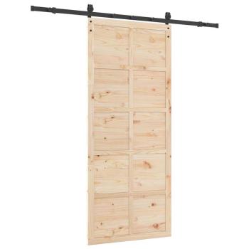 Schiebetür Braun 90 x 208 cm Massivholz Kiefer