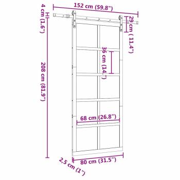 Schiebetür Braun 80 x 208 cm Massivholz Kiefer
