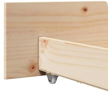 Bettgestell mit Schubladen mit Kopfteil mit Speicher Braun 120 x 200 cm Kiefernholz