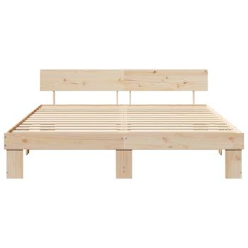 Bettgestell mit Kopfteil Braun 200 x 200 cm Massivkiefer