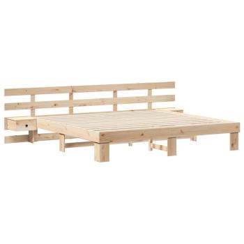 Bettgestell mit Schubladen Braun 200 x 200 cm Massivholz Kiefer