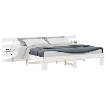 Bettgestell mit Schubladen Weiß 200 x 200 cm Holz