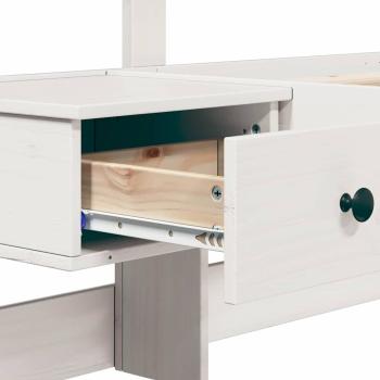 Bettgestell mit Schubladen Weiß 200 x 200 cm Holz