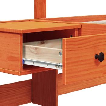 Bettgestell mit Schubladen Braun 180 x 200 cm Massivholz