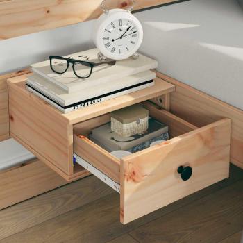 Bettgestell mit Schubladen Braun 120 x 190 cm Massivholz Kiefer