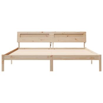 Bettgestell mit LED -Streifenleuchten mit Kopfteil Braun 200 x 200 cm