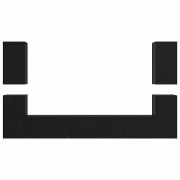 TV-Schrank-Set mit Regal Sonstiges mit Speicher mit Tür 7 pcs Schwarze Eiche Holzwerkstoff