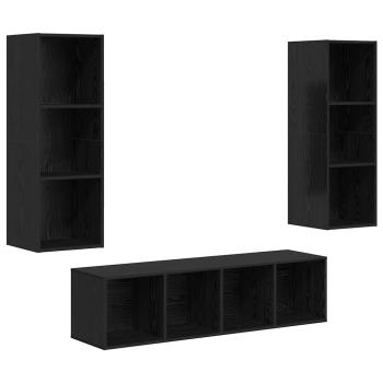 TV-Schrank Set 3 pcs Schwarze Eiche 37 x 37 x 142,5 cm