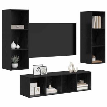 TV-Schrank Set 3 pcs Schwarze Eiche 37 x 37 x 142,5 cm