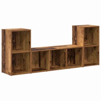 TV-Schrank Set 3 pcs Braun 107 x 35 x 37 cm Holzwerkstoff