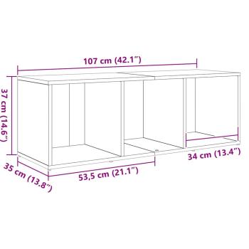 TV-Schrank Set 3 pcs Schwarz 107 x 35 x 37 cm Holzwerkstoff