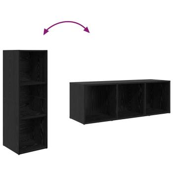 TV-Schrank Set 3 pcs Schwarz 107 x 35 x 37 cm Holzwerkstoff