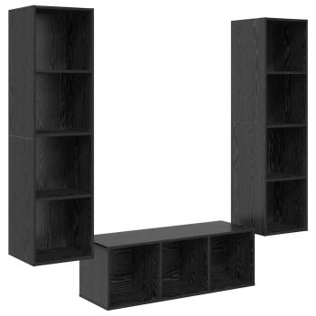 TV-Schrank Set 3 pcs Schwarze Eiche 37 x 37 x 142,5 cm