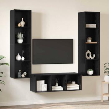 TV-Schrank Set 3 pcs Schwarze Eiche 37 x 37 x 142,5 cm