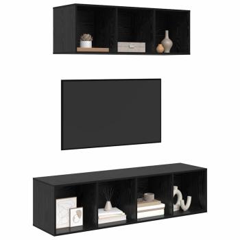 TV-Schrank Set 2 pcs Schwarze Eiche 37 x 37 x 142,5 cm