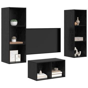 TV-Schrank Set Schwarze Eiche 37 x 37 x 107 cm Holzwerkstoff