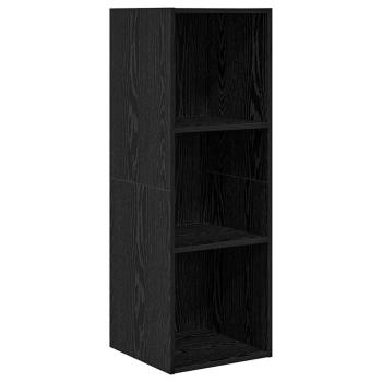 TV-Schrank Set mit Regal 3 pcs Schwarze Eiche 37 x 37 x 107 cm