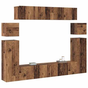 TV-Schrank-Set mit Speicher mit Tür 8 pcs Braun 30,5 x 30 x 90 cm