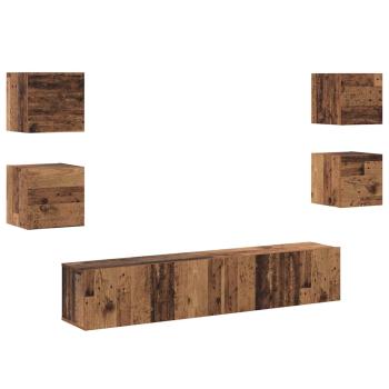 TV-Schrank-Set 6 pcs Braun 160 x 30 x 30 cm Holzwerkstoff