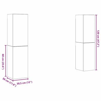 TV-Schrank-Set 4 pcs Altholz 30,5 x 30 x 60 cm Holzwerkstoff