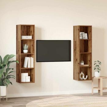TV-Schrank-Set 2 pcs Braun 37 x 37 x 142,5 cm Holzwerkstoff
