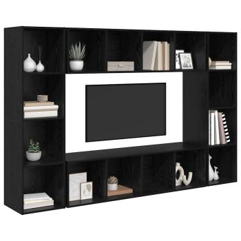 TV-Schrank-Set 4 pcs Schwarz 37 x 37 x 142,5 cm Holzwerkstoff