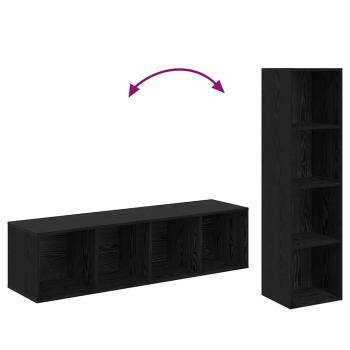 TV-Schrank-Set 4 pcs Schwarz 37 x 37 x 142,5 cm Holzwerkstoff