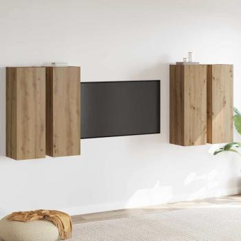 ARDEBO.de - TV-Schrank-Set 4 pcs Eiche handwerklich 30,5 x 30 x 90 cm