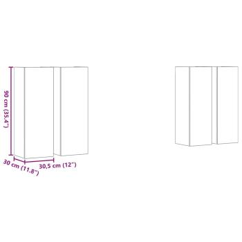 TV-Schrank-Set 4 pcs Eiche handwerklich 30,5 x 30 x 90 cm