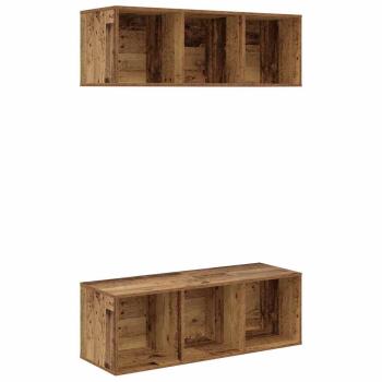 Wandmontierte TV-Schränke 2 pcs Altholz 37 x 37 x 107,5 cm