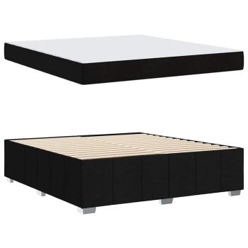 Bettgestell Schwarz 180 x 200 cm Stoff