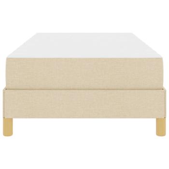 Boxspringbett Creme, Braun 90 x 190 cm Stoff, Ingenieurholz
