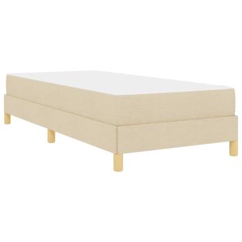 Boxspringbett Creme, Braun 90 x 190 cm Stoff, Ingenieurholz