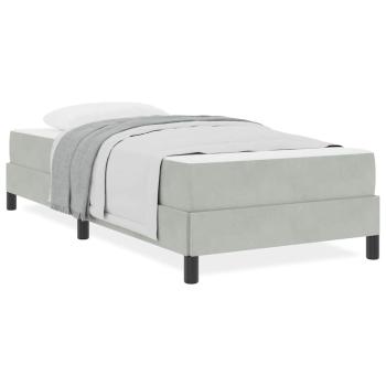 Boxspringbett mit Matratze Hellgrau 80 x 200 cm Samt
