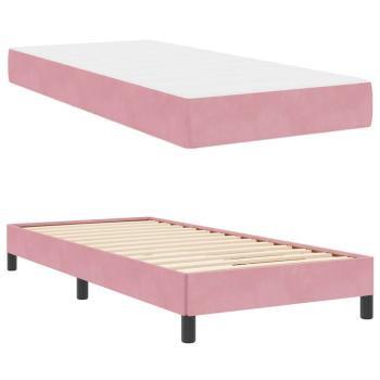 Boxspringbett mit Matratze Rosa 100 x 200 cm Samt