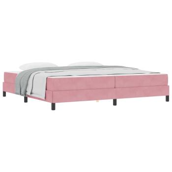 Boxspringbett mit Matratze Rosa 200 x 200 cm Samt