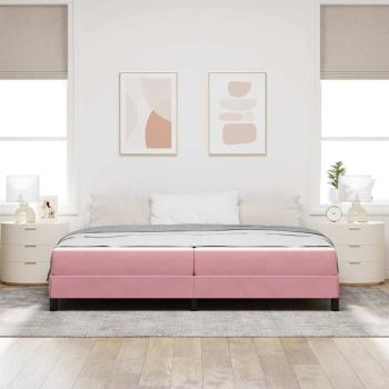 Boxspringbett mit Matratze Rosa 200 x 200 cm Samt