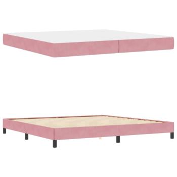 Boxspringbett mit Matratze Rosa 200 x 200 cm Samt