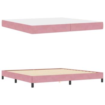 Boxspringbett mit Matratze Rosa 200 x 200 cm Samt